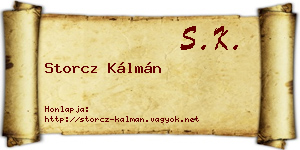 Storcz Kálmán névjegykártya